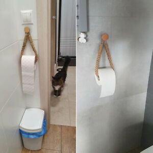 Kitchen Roll Napkin Holders Towel Dispenser Accessory Hanging Rope Wooden