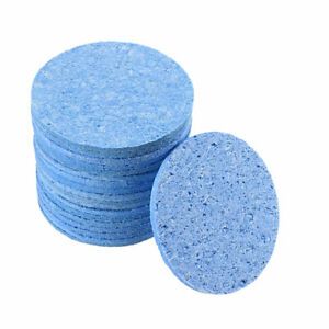 Soldering Sponge 50.5mm x 2.2mm for Iron Tips Cleaner, Round Blue 20pcs