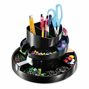 Officemate 16-Compartment Rotary Organizer, 10 1/4 x 6 3/4, Black, EA (OIC26255)