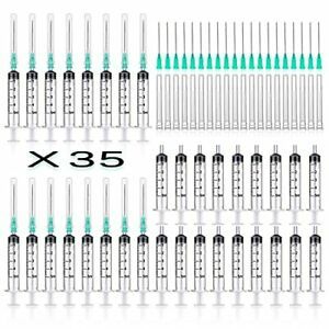 35 Pcs 5ml Jeringas Desechables Estriles Grado Mdico Can Aguja Con Agujas