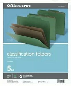 Office Depot Folder Classification Folders, 2-1/2&#034; Expansion ,5ct Letter Size