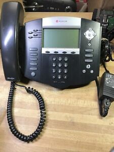 **LOT OF 4 POLYCOM SOUNDPOINT IP 550 Phones W/ Power supply