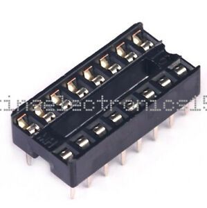 20PCS 16pin DIP IC Socket Adaptor Solder Type Socket Pitch Dual Wipe Contact
