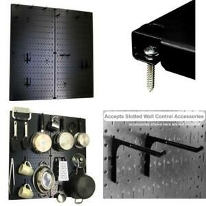 Metal Pegboard Storage Pot Rack Hooked Pantry Organizer Home Kitchen Use 32x32In