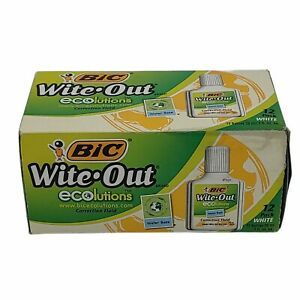Bic Wite-Out 20 ml Bottle White 1/Dozen Ecolutions Water Based Correction Fluid
