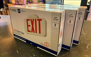 Lithonia EXR LED EL M6 Red LED Exit W/ Battery Back-Up EXR LED EL M6 3-pack