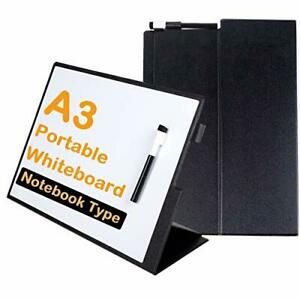 CRCHOM Small White Board Dry Erase Board A3 Magnetic Desktop (A3|Black)