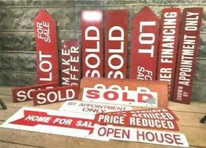 Vintage Real Estate Signs, Double Sided Metal Realtor Signs, Metal Sold Signs f,