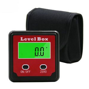 Magnetic Backlit Digital Level Box Gauge Angle Meter Finder Protractor 360° Red