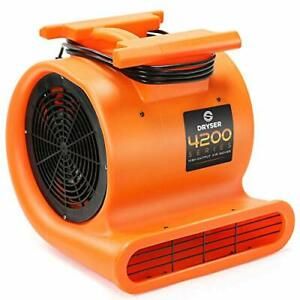 Air Mover Carpet Dryer 3 Speed 1 HP Industrial Floor Fan - Orange Stackable Ca