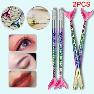 2PCS Nail Art Line Painting Liner Stripe Shape Drawing Manicure Pen Mermaid  M~