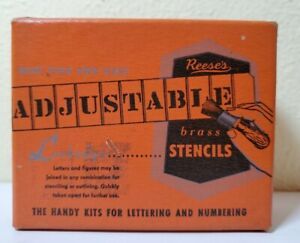 Vintage Reese&#039;s Adjustable Brass Stencils One Set 3/4&#034; Figures NOS.         z3