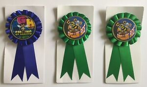 3  FUN SPELLING BEE RIBBONS with Pins