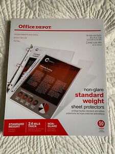 Office Depot Standard Weight Sheet Protectors, 8 1/2&#034; x 11&#034;, Clear, 50-Pack