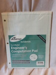 Ampad  Evidence  5 x 5 Ruled Engineer&#039;s Computation Pad 100 sheets  #42-142