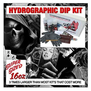 Hydrographic dip kit Hustler&#039;s Hands hydro dip dipping 16oz Skulls