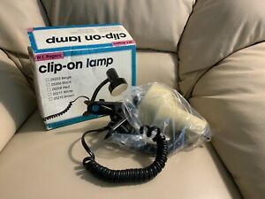 Vintage W. T. Rogers Beige Clip On Desk Lamp Brand New Original Box 05203