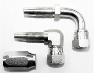 90° JIC Female Reusable Hydraulic Hose Fitting Emergency Repair Quick Easy Assy.