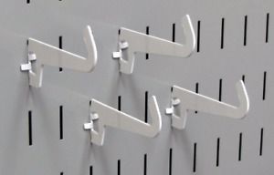 Wall Control Pegboard 3-1/2in Reach Curved Tip Slotted Hook Pack - Slotted Metal