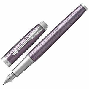 Fountain Pen Parker Im Premium Dark Violet Ct Body Violet Engraved Chrome Blu...