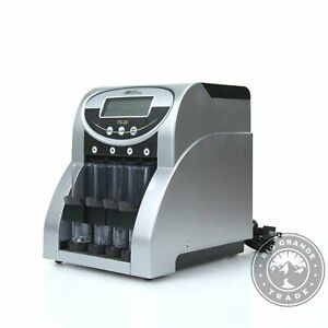 USED Royal Sovereign FS-2D 2 Row Electric Coin Counter in Black / Silver