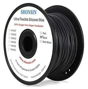 24 Gauge Wire,  24 AWG Silicone Wire 100% Copper 24AWG 500ft Pure Copper Black