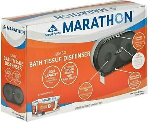 Marathon Jumbo Bath Tissue Dispenser, 6,000 Sheets Capacity, Smoke