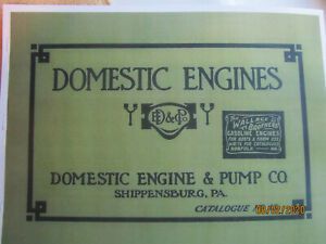 Domestic Gas Engine &amp; Pump Co. Catalog No 15 Hit Miss Type A &amp; F Engines
