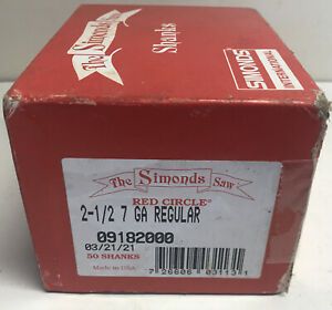 SIMONDS Red Circle Shanks 2-1/2 7 GA 0918200. Box Of 50.