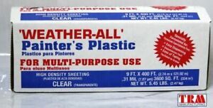HD9 Weatherall Painter&#039;s Plastic, Tamao de rollo 9 &#039;X 400&#039;, Polietileno, Transp