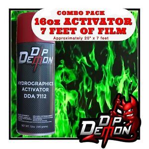 16oz hydrographic film / activator Green Flames hydro dip dipping wizard