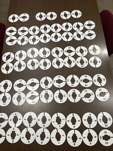 70 Clothing Size Dividers Hanger Marker Tags White Round Discs Size 3 - 48
