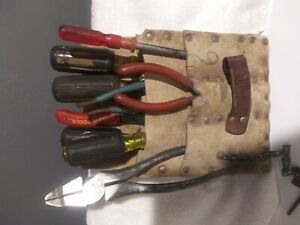 Klein ,ideal , electrical tools lot of 9 plus old Klein pouch