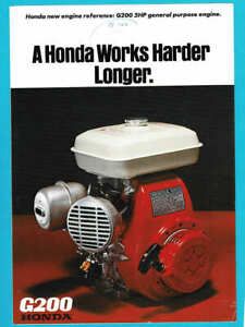 Original c.1970s Honda G200 5HP General Purpose Stationary Engine Sales Brochure