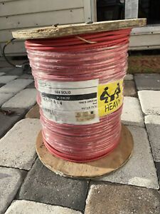 1000 foot red Plenum fire alarm cable, 14/4, solid, FPLP, Spool