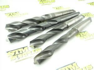 LOT OF 4 HSS 4MT DRILLS 1-1/8&#034; TO 1-9/32&#034; DIA C-L