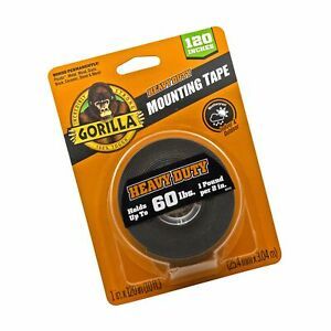 Gorilla Heavy Duty Double Sided Mounting Tape XL, 1&#034; x 120&#034;, Black (Pack of 1)