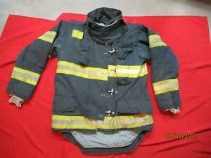 Morning Pride Fire Fighter Turnout JACKET 42 X 36  BLACK BUNKER GEAR COAT TOWING