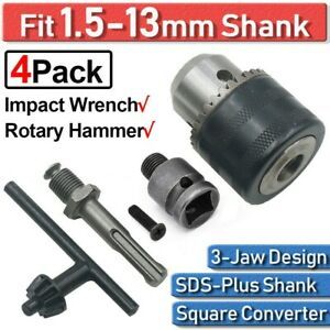 1.5-13mm Drill Chuck Accessories Impact Keyless Set Shank Socket Durable