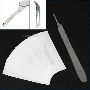10pcs No.12 Sealed Non Sterile Scalpel Blades With Handle 3 Surgical Craft DIY