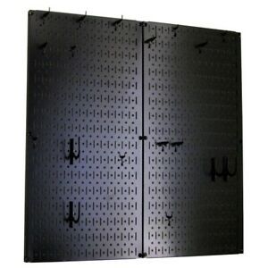 Kitchen Pegboard Black Metal Peg Board Pantry Organizer with Hooks 32x32 in. New