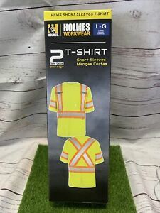 2 Pack Holmes WorkWear High Vis Visibility Shirt Size Large SAME DAY SHIPPING