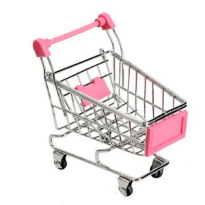 Mini Supermarket Handcart Shopping Utility Cart Mode Storage Pink Gift New