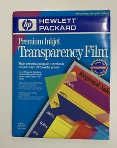 HP Premium Inkjet Transparency Film 50 Sheets 8.5 x 11&#034;, New Opened Package