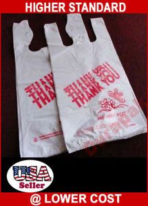 400~ 15x7x26&#034; Retail Shopping THANK YOU T Shirt HDPE Bag Grocery Super Market