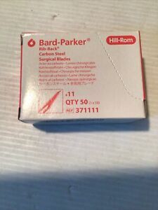 50 Bard-Parker 371111 Sterile Carbon Steel Surgical Blades, New Sealed Box #11