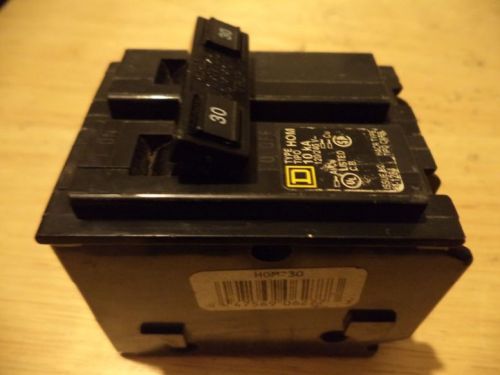 Square d 2 pole 30 amp type hom hom230 circuit breaker tested free shipping for sale