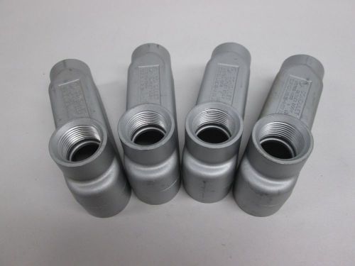 Lot 4 new crouse hinds 425b condulet conduit outlet body 1in aluminum d288733 for sale