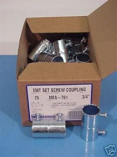 Madison electric 3/4&#034; emt set screw couplings (25 ea) for sale