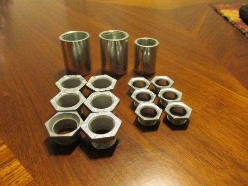 Lot of rigid couplings and threaded nipples 3/4&#034; 1/2&#034; 1&#034; for sale